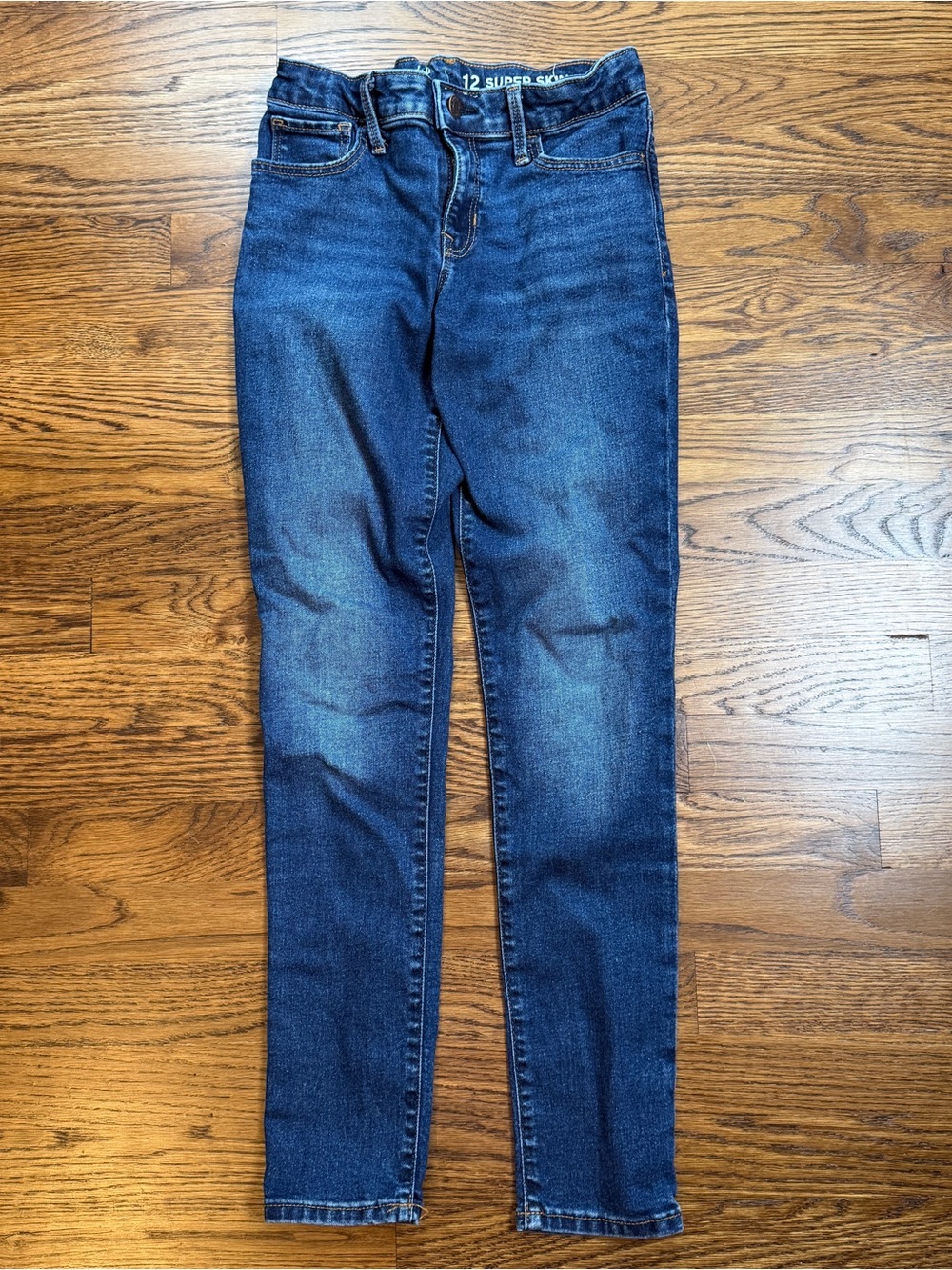 Gap Kids Girls Dark Blue  Wash Super Skinny Denim Adjustable Waist Jeans Size 12